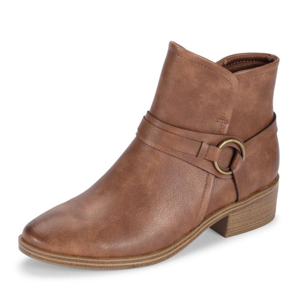 Baretraps Womens Marshall Side Zip Block Heel Bootie‎ Brush Brown Size 8.5